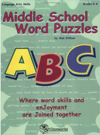 MIDDLE SCHOOL WORD PUZZLES